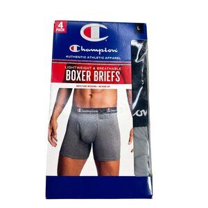 Lot of 4 Champion Men's Boxer Briefs Size Large Black Gray New In Package